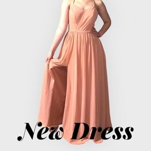 Elegant Peach Maxi Dress